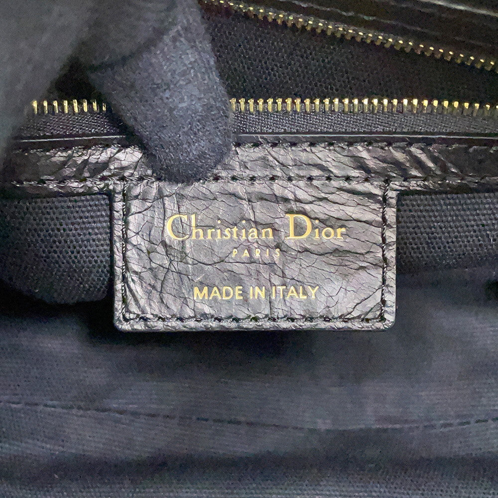 Dior D-Journey Flat Macro Cannage Shoulder Bag BlackM2416UNUO_M900 Calf Leather Size Small