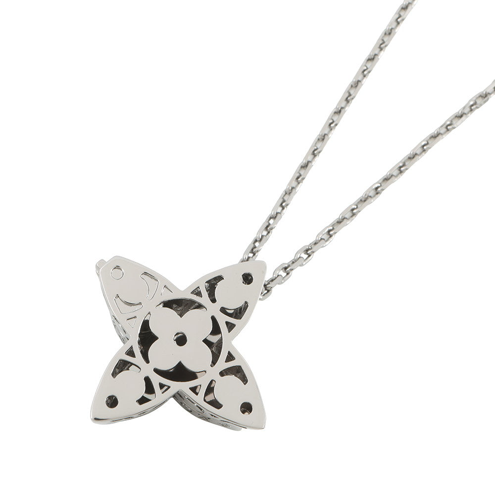 LOUIS VUITTON Flower Locket Pendant Blue/White/GunmetalM01047 Metal