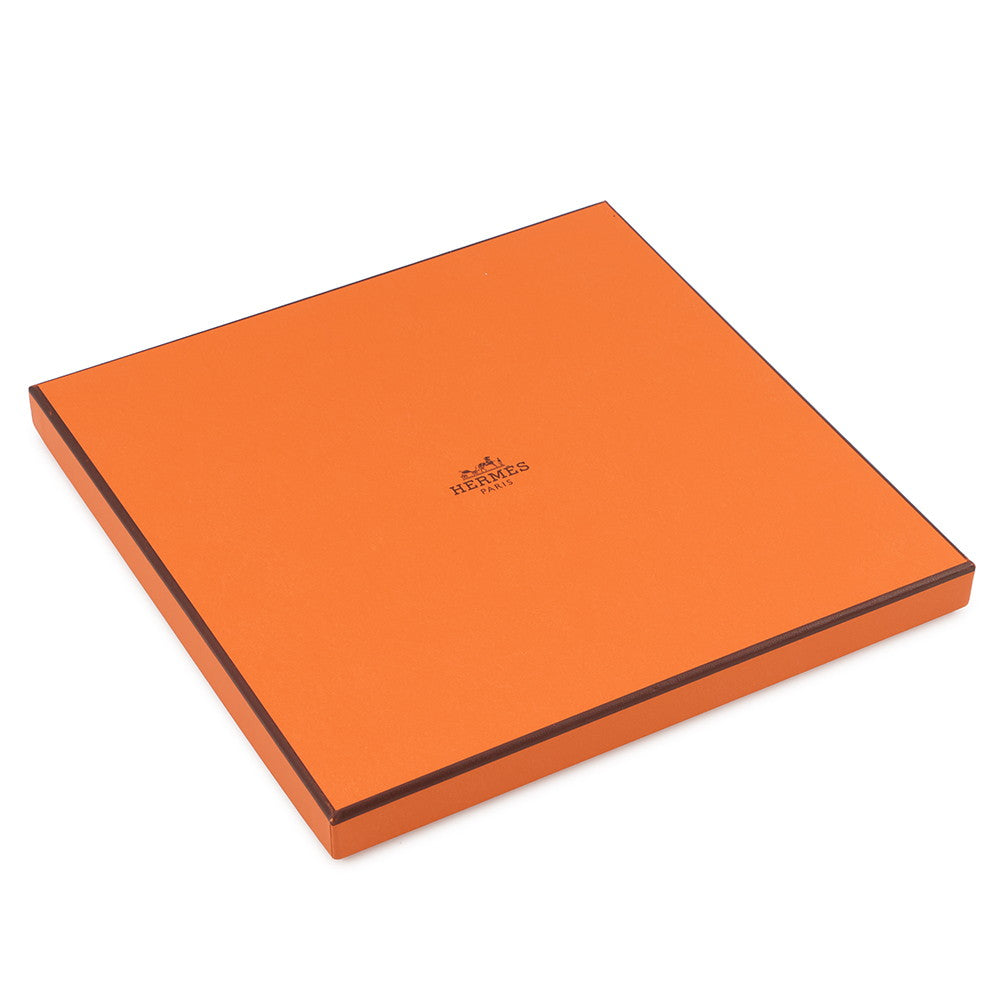 HERMES Carre Double Face Taps de Selle Size 90 Vert/Marine/Orange Silk100%