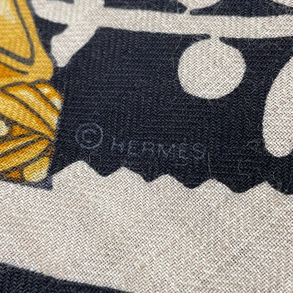 HERMES Triangle Jean Abumi Remix Etriers Remix 2022 AW Vert/Black/Multicolor Cashmere70% Silk30%