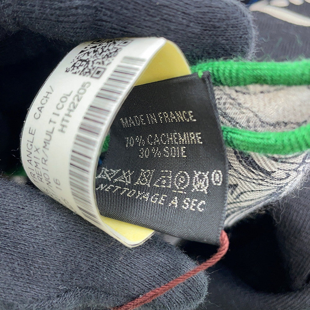 HERMES Triangle Jean Abumi Remix Etriers Remix 2022 AW Vert/Black/Multicolor Cashmere70% Silk30%