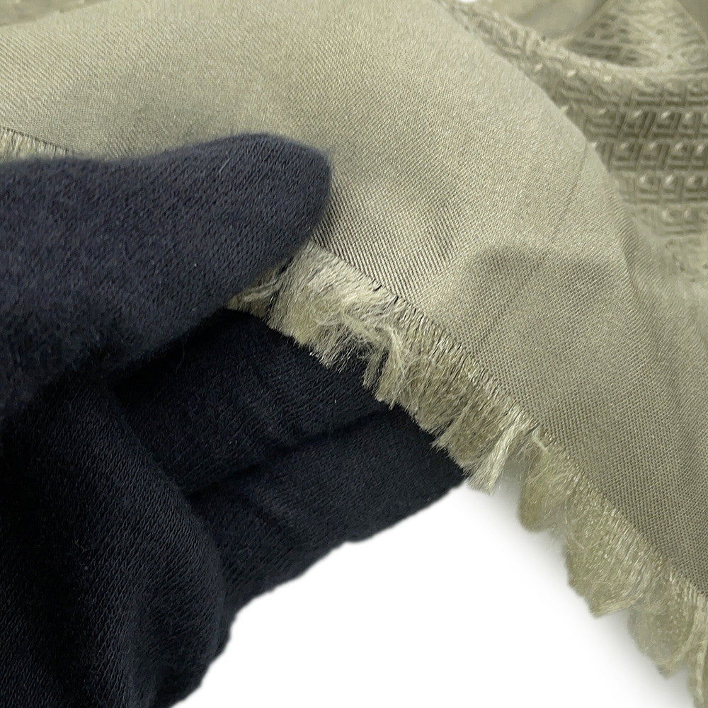 HERMES Quadrige Shawl Khaki Silk100%