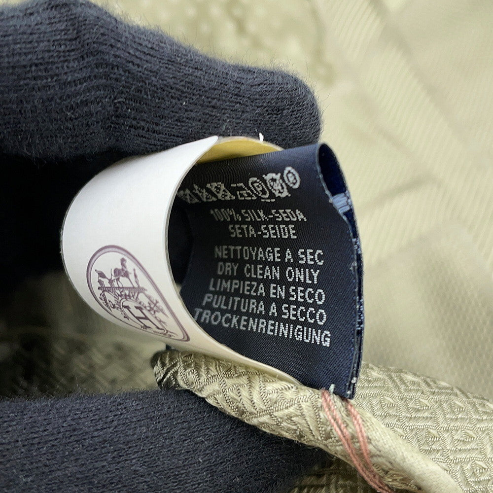 HERMES Quadrige Shawl Khaki Silk100%