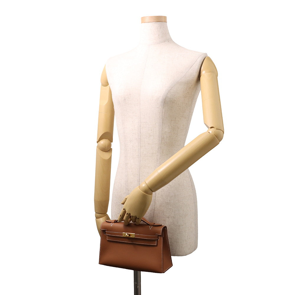 HERMES PochetteKelly Gold Swift Leather