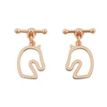 HERMES Earrings Tonnerre claim Gold Plated Lacquer