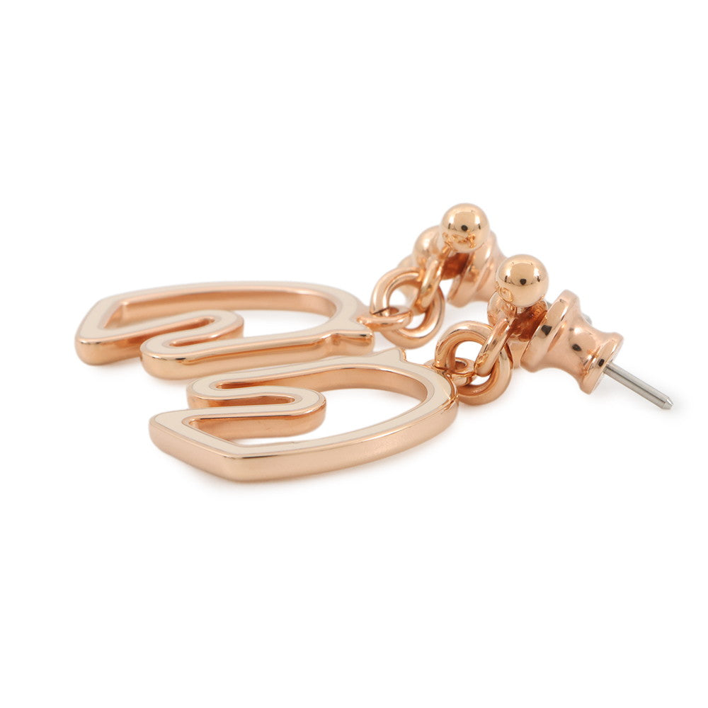 HERMES Earrings Tonnerre claim Gold Plated Lacquer