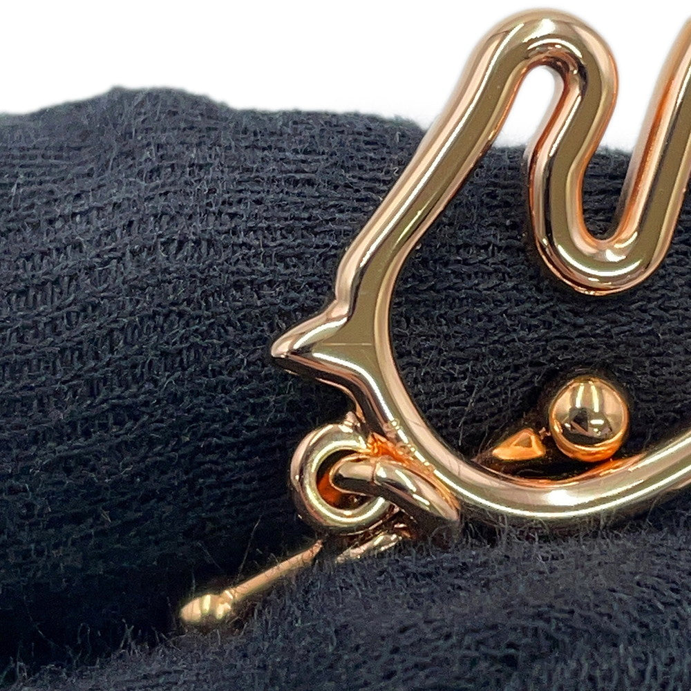 HERMES Earrings Tonnerre claim Gold Plated Lacquer