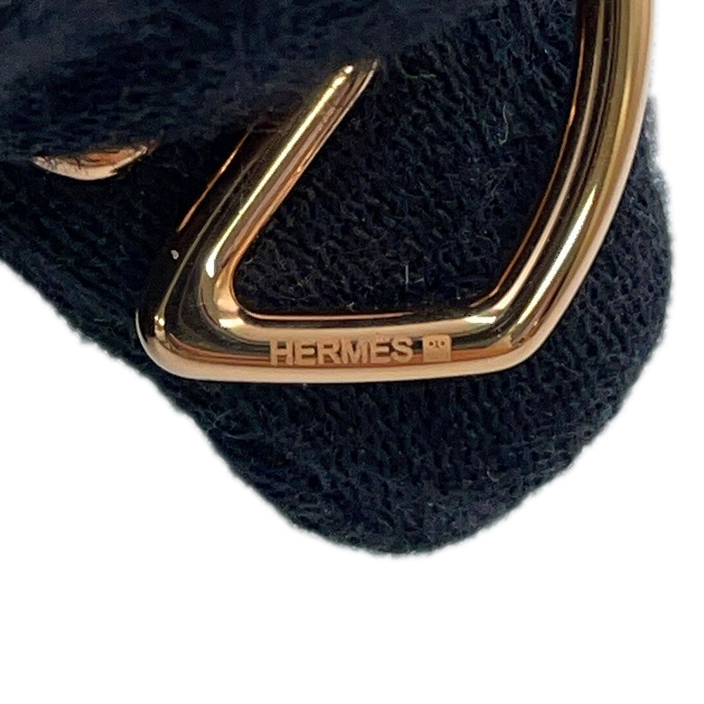 HERMES Earrings Tonnerre claim Gold Plated Lacquer