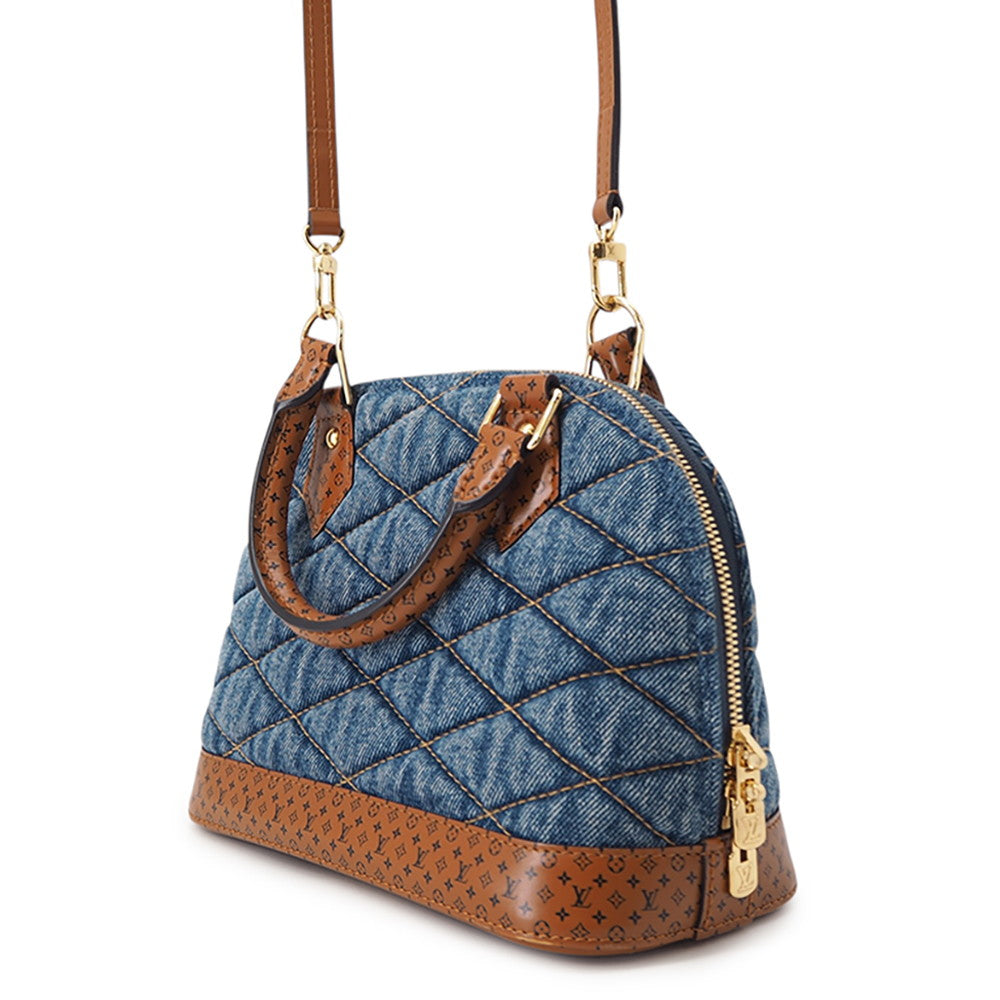 LOUIS VUITTON Maltage Alma Blue/BrownM55048 DenimTextile Size BB