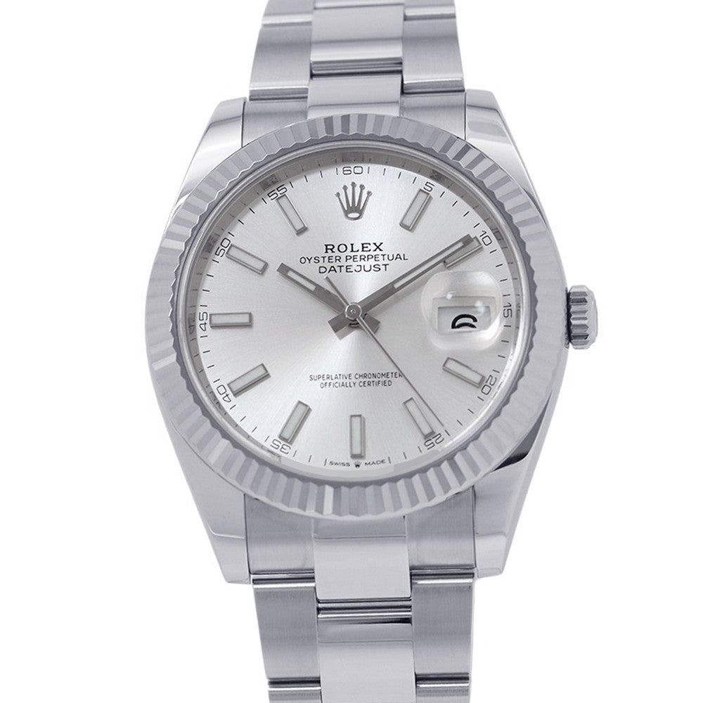 ROLEX Datejust 41 W41mm Stainless Steel K18WG Silver Dial126334