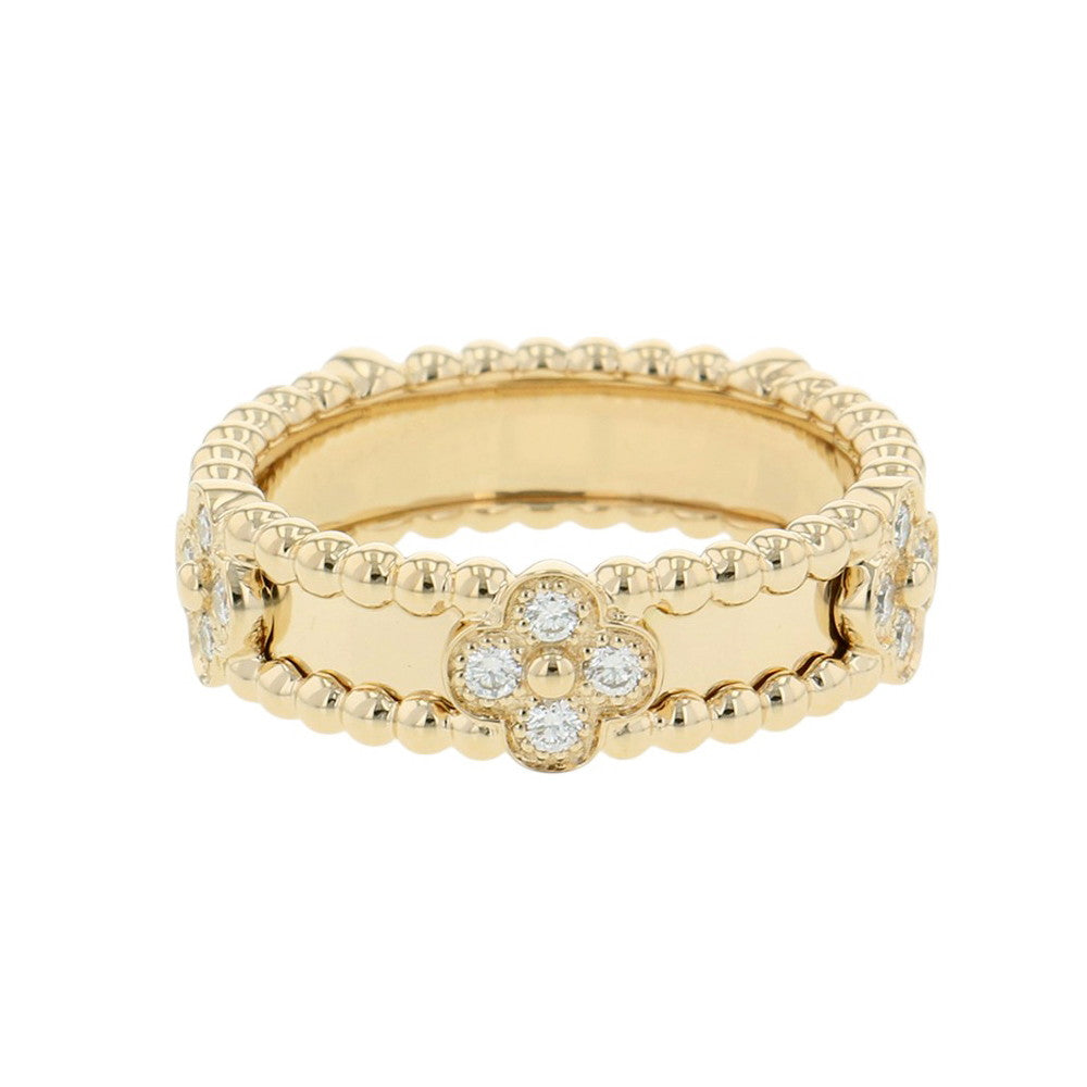Van Cleef & Arpels Perle Sweet Clover Ring Size 53/#13VCARPJMZ00 18K Yellow Gold