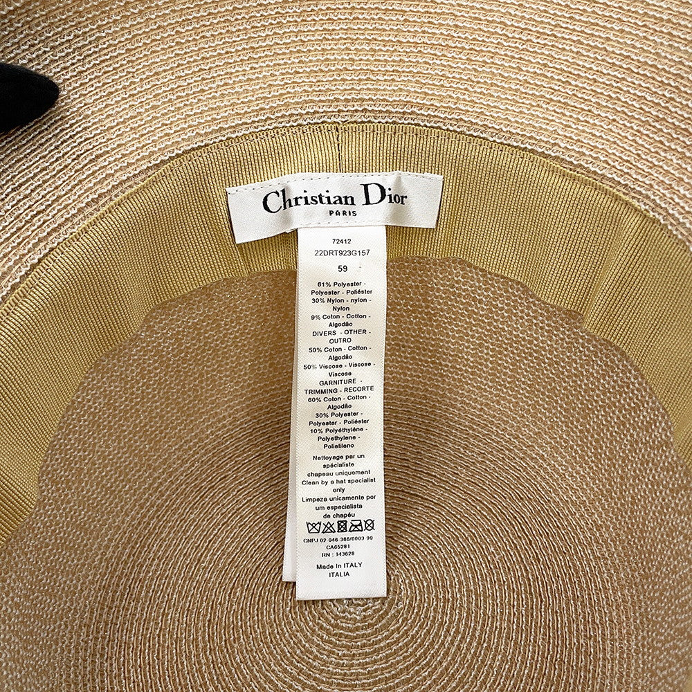 Dior Resort Logo Bucket Hat Size 59 Beige22DRT923G157 Polyester61% Nylon30% Cotton9%