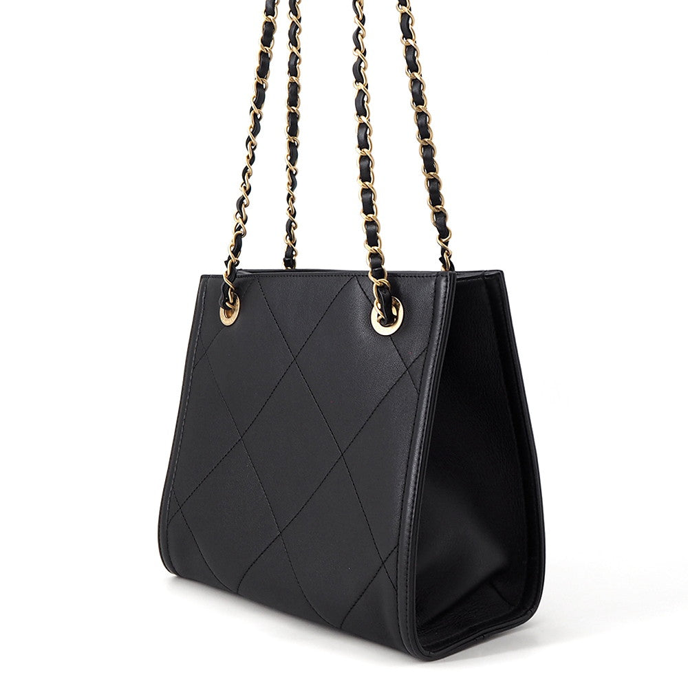 CHANEL Matelasse Shopping Chain Shoulder Bag BlackAS2750 Lambskin