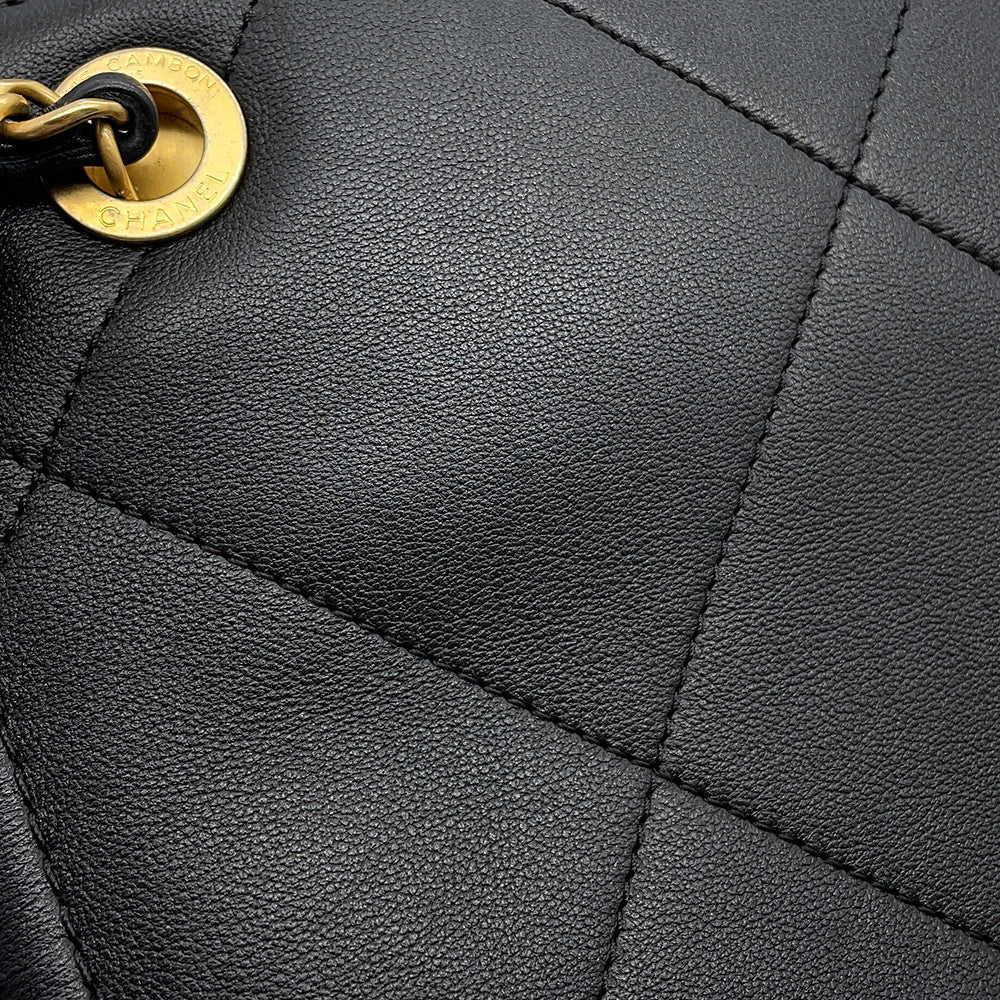 CHANEL Matelasse Shopping Chain Shoulder Bag BlackAS2750 Lambskin