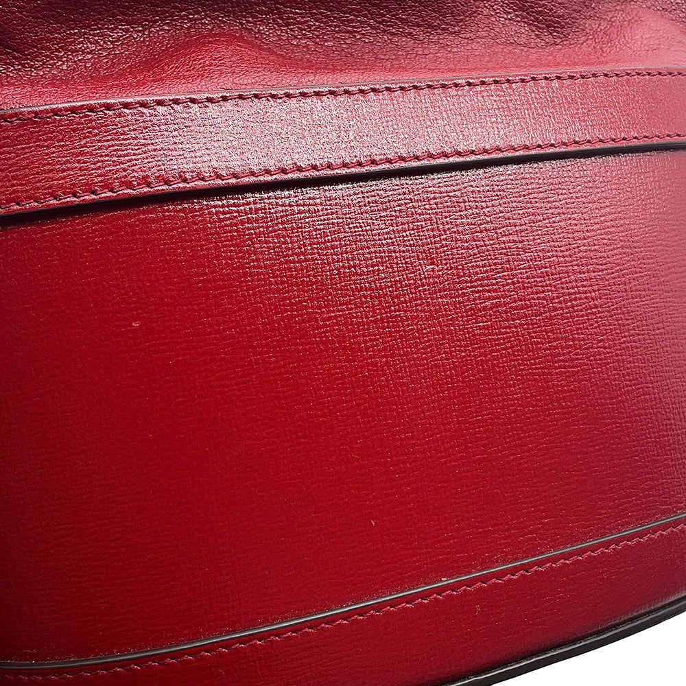 GUCCI Horsebit1955 Drawstring Bag Shoulder Bag Red602118 000926 Leather