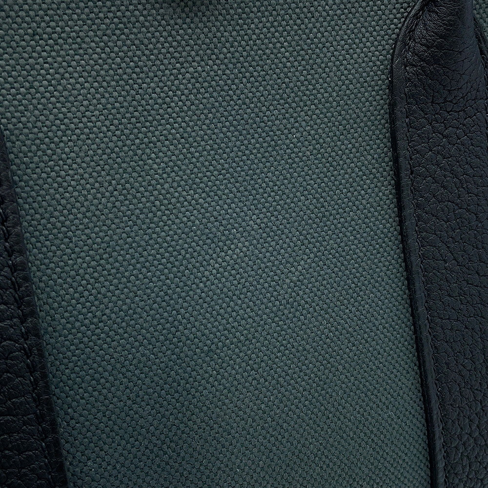 HERMES Garden Party Vert Mangrove/Black Toile H Negonda Leather Size TPM