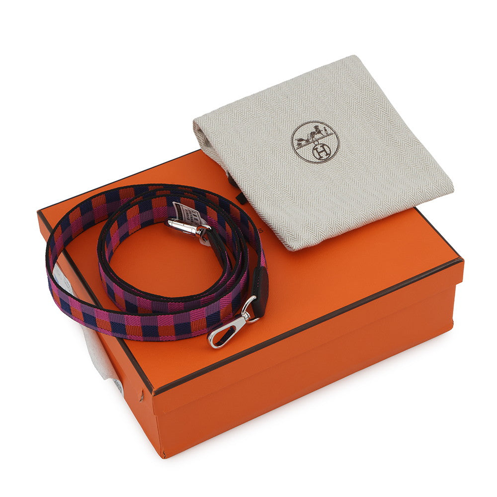 HERMES Evelyne Amazon Long Maxi Quadrille Blue Nuit Taurillon Clemence Size TPM