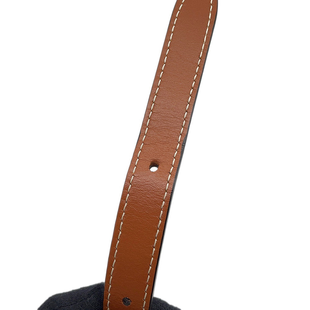 CELINE Triomphe Falco Shoulder White/Brown191502 PVC Leather Size Medium