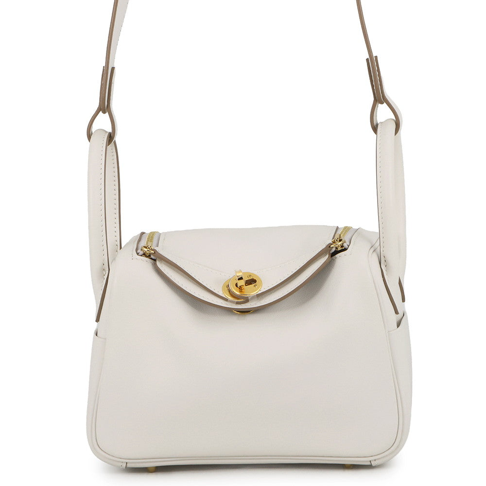 HERMES Lindy Verso Gris Perle/Gris Meyer Swift Leather Size Mini