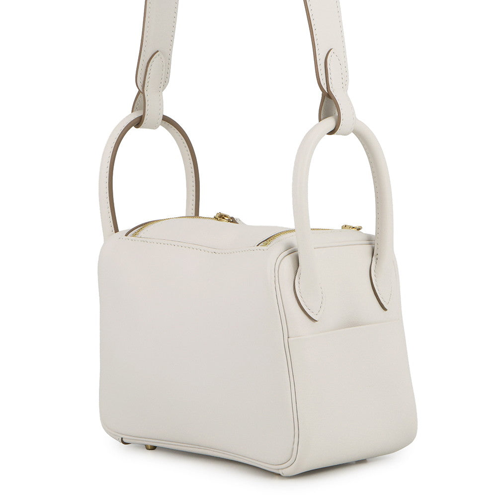 HERMES Lindy Verso Gris Perle/Gris Meyer Swift Leather Size Mini