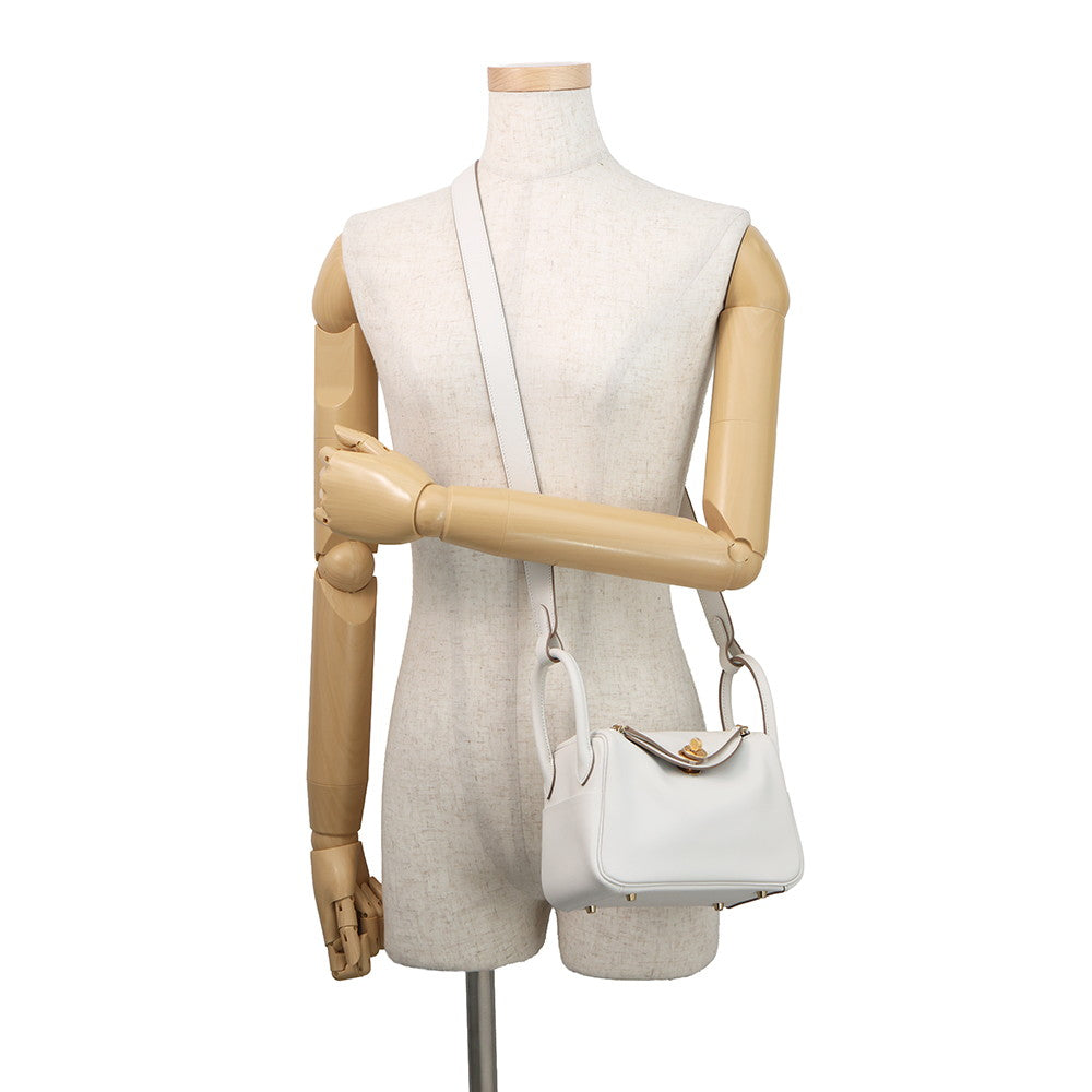 HERMES Lindy Verso Gris Perle/Gris Meyer Swift Leather Size Mini