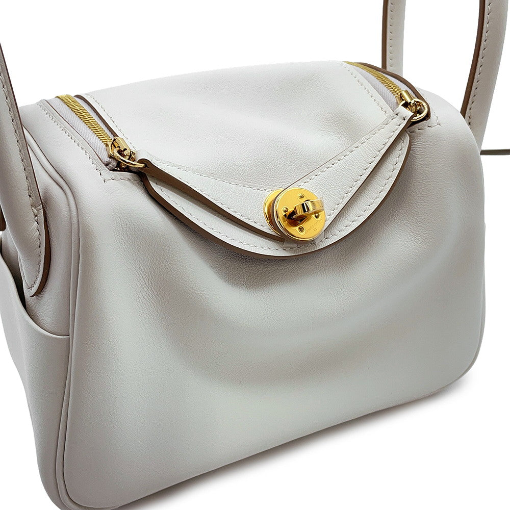 HERMES Lindy Verso Gris Perle/Gris Meyer Swift Leather Size Mini