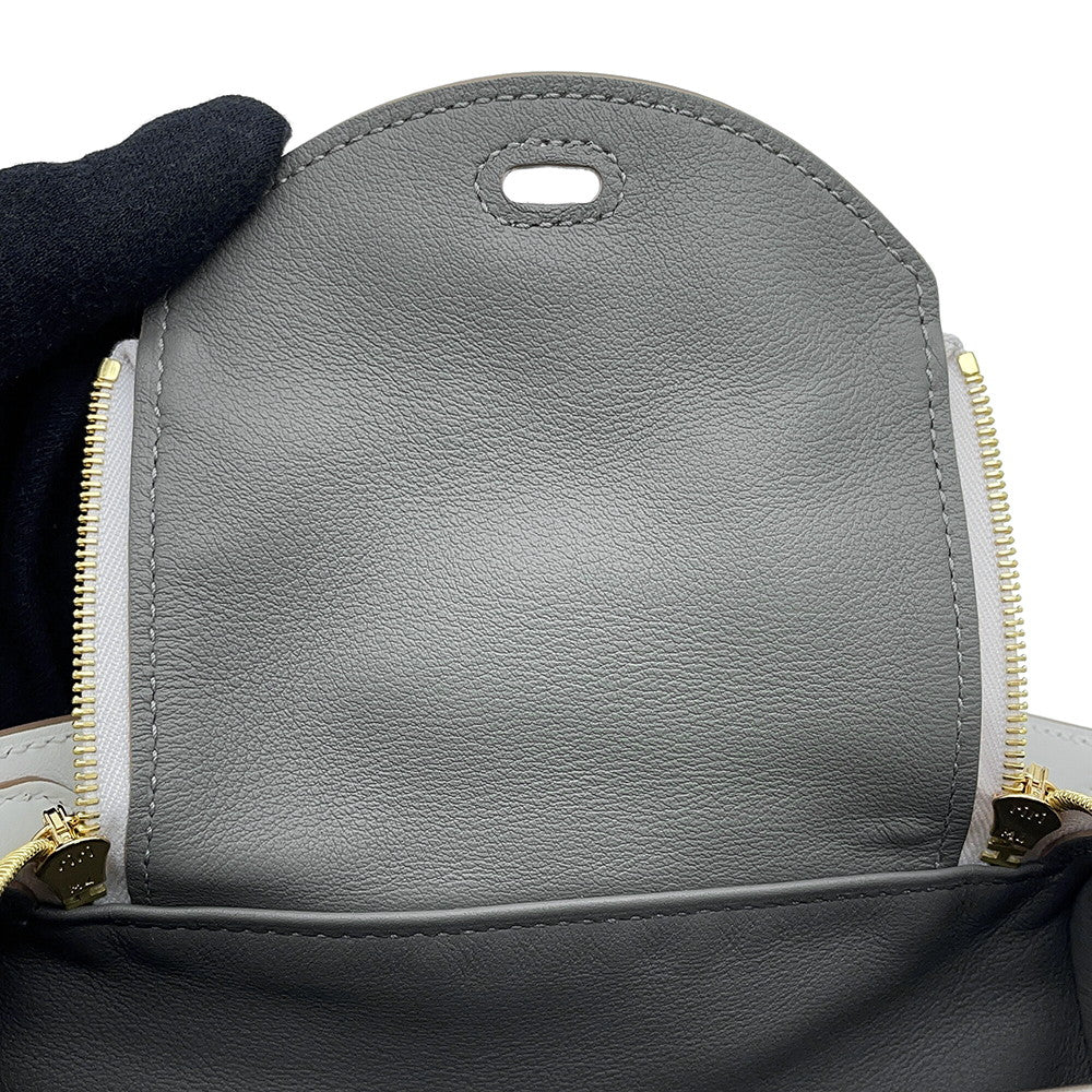 HERMES Lindy Verso Gris Perle/Gris Meyer Swift Leather Size Mini
