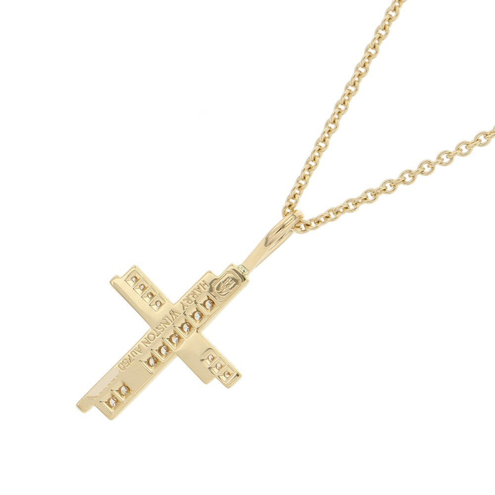 HARRY WINSTON Traffic Cloth Diamond NecklaceCMDYRECRTRF 18K Yellow Gold