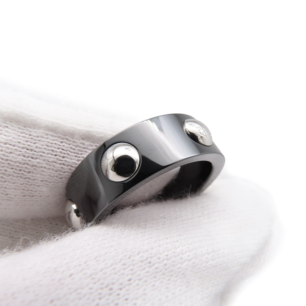 LOUIS VUITTON Petite Bague Crew Diamond Ring Size 54/#14 Pt950 Ceramic