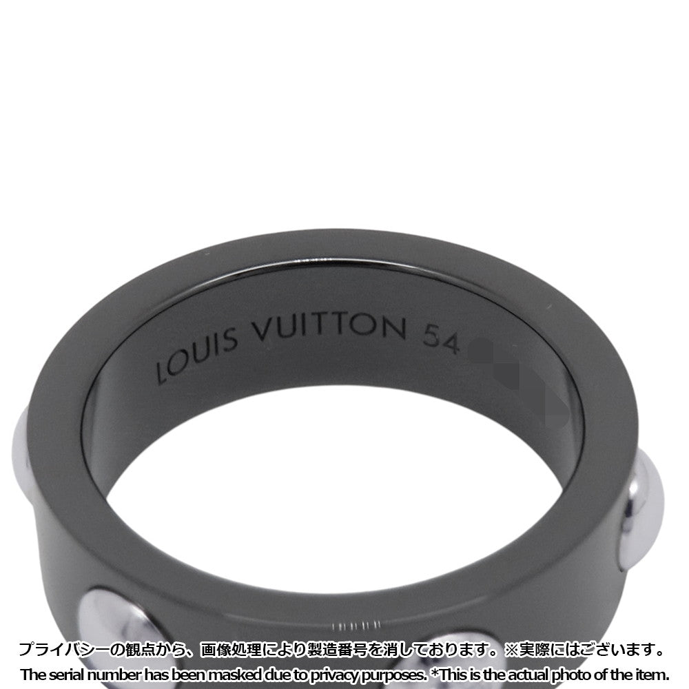 LOUIS VUITTON Petite Bague Crew Diamond Ring Size 54/#14 Pt950 Ceramic