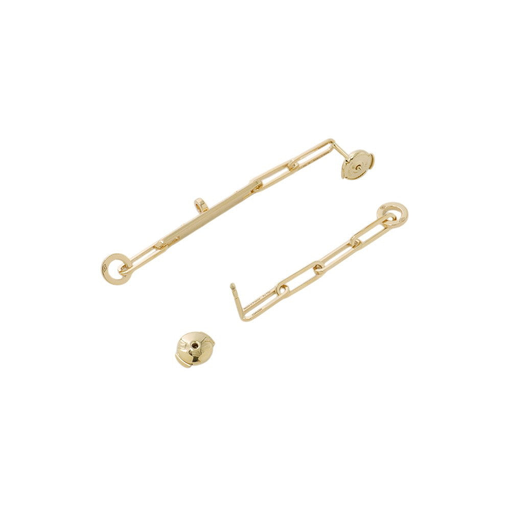 HERMES Kelly Chaine Earrings 18K Yellow Gold
