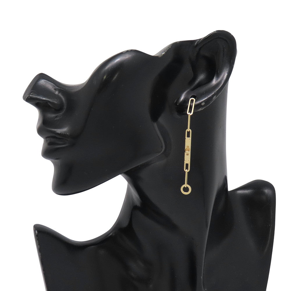 HERMES Kelly Chaine Earrings 18K Yellow Gold