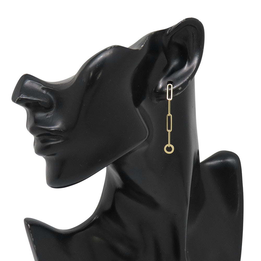 HERMES Kelly Chaine Earrings 18K Yellow Gold