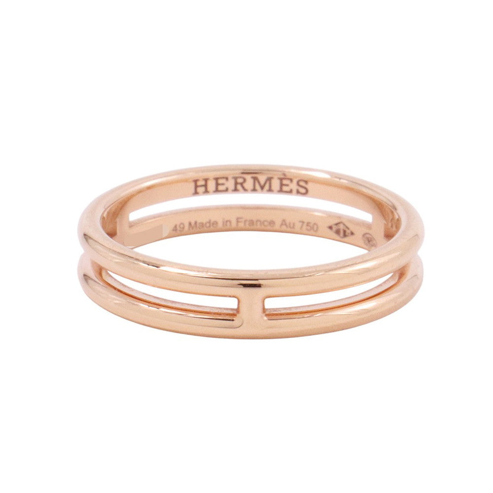 HERMES Ariane Ring Size 49/#9 18K Pink Gold