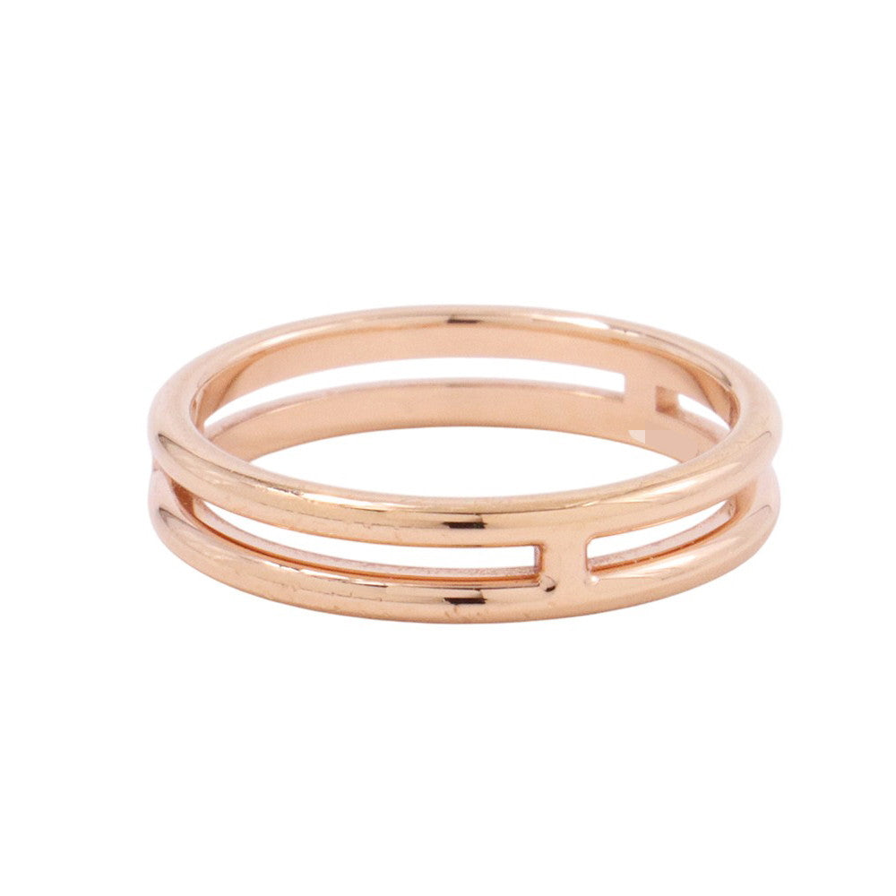 HERMES Ariane Ring Size 49/#9 18K Pink Gold