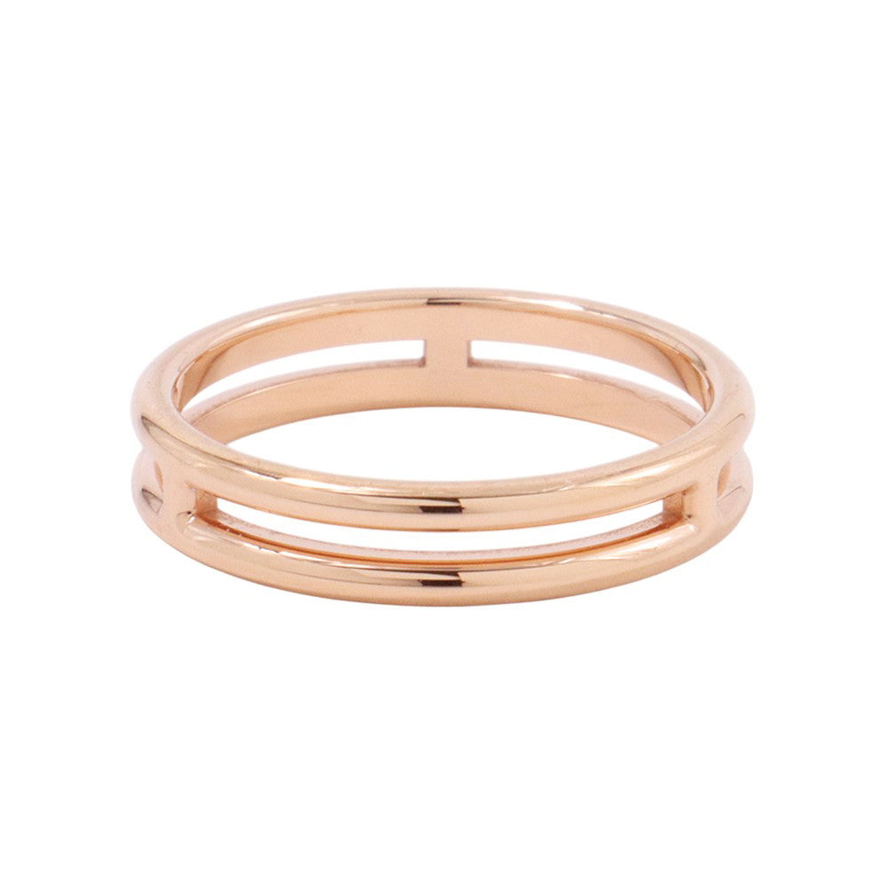 HERMES Ariane Ring Size 49/#9 18K Pink Gold
