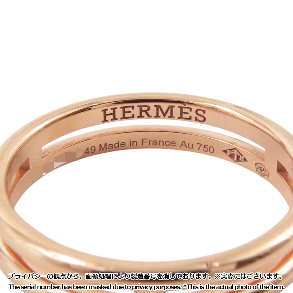 HERMES Ariane Ring Size 49/#9 18K Pink Gold