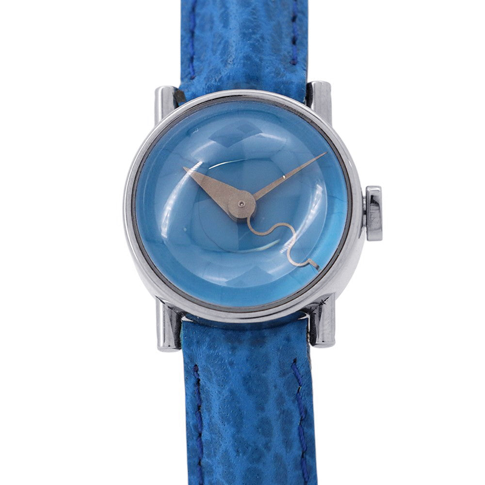 Alan Silberstein BOITO ACIER W22mm Stainless Steel Leather Blue Dial