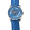 Alan Silberstein BOITO ACIER W22mm Stainless Steel Leather Blue Dial