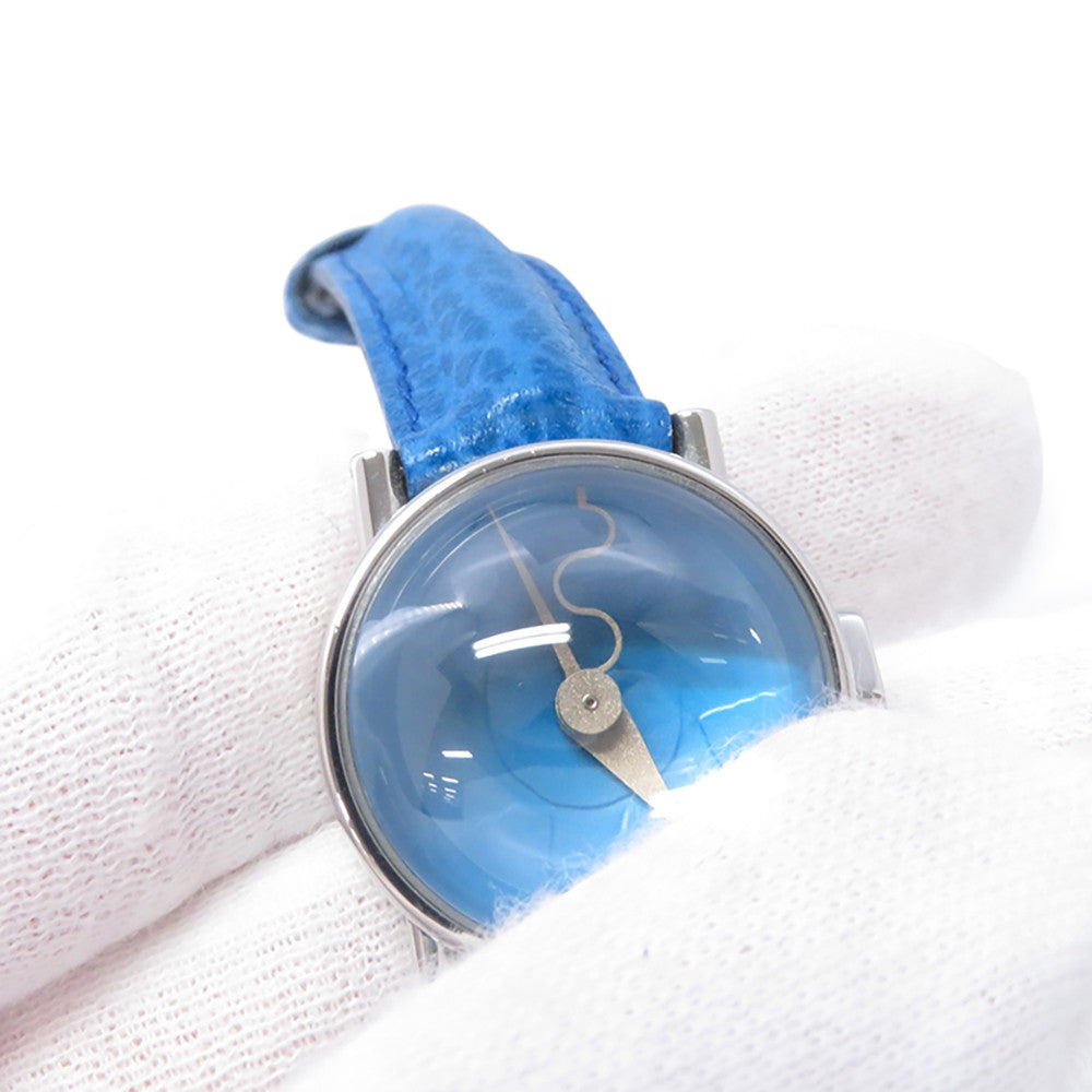 Alan Silberstein BOITO ACIER W22mm Stainless Steel Leather Blue Dial