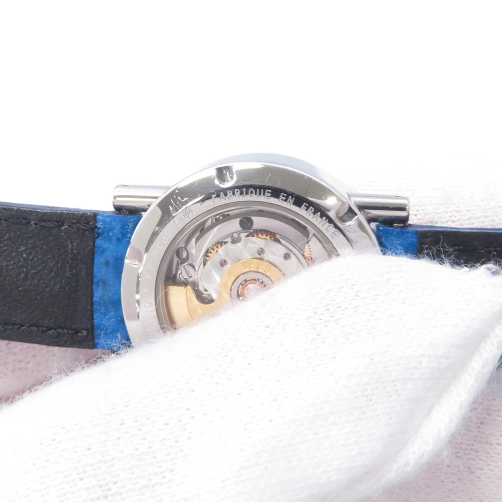 Alan Silberstein BOITO ACIER W22mm Stainless Steel Leather Blue Dial