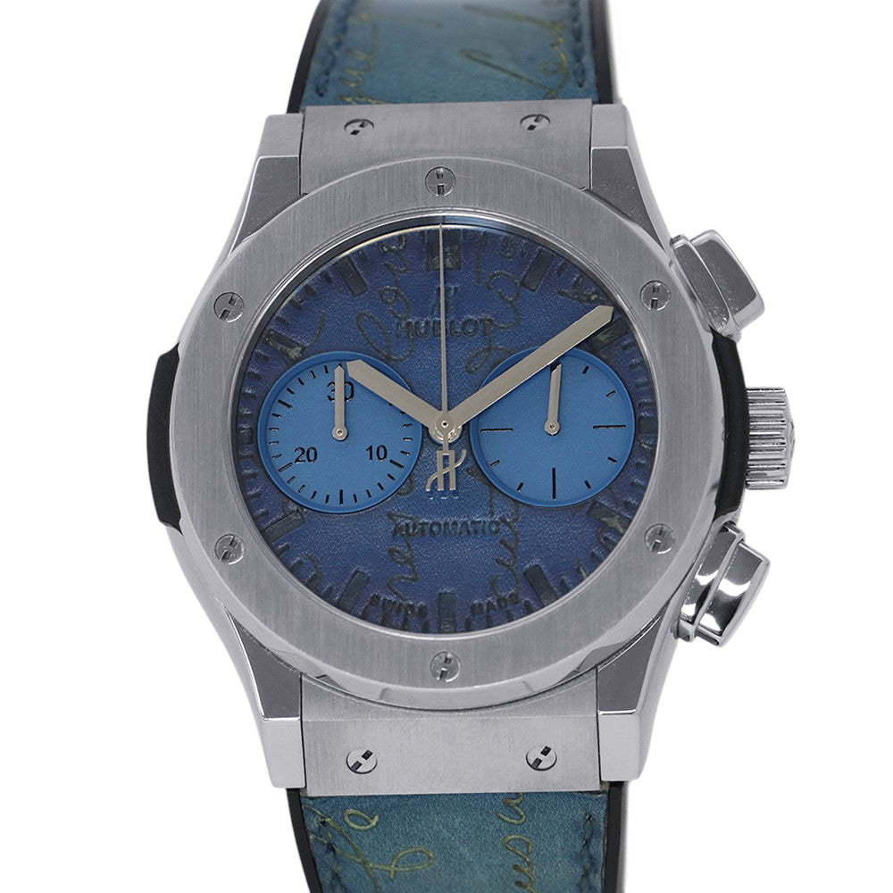 HUBLOT Classic Fusion Chronograph Berluti Scritto Ocean Blue Limited Edition of 250 W45mm Stainless Steel Leather Blue Dial521.NX.050B.VR.BER18