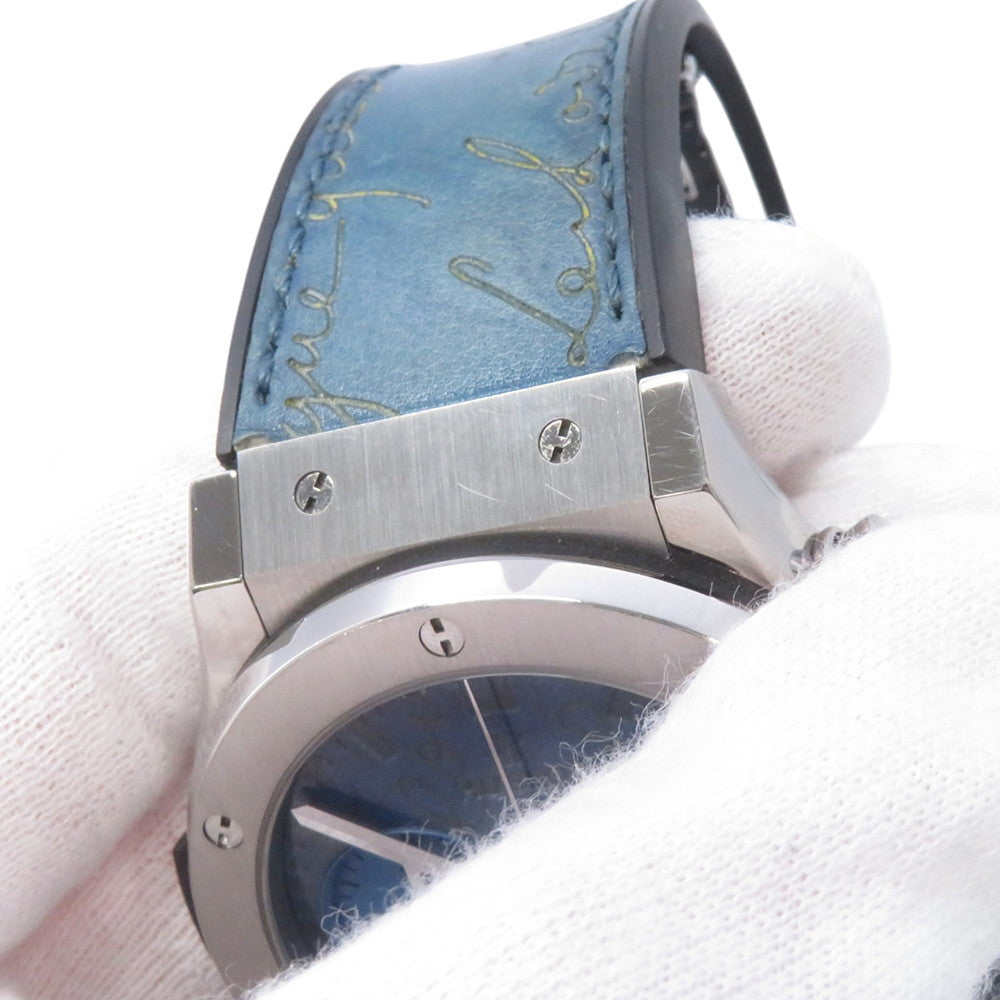 HUBLOT Classic Fusion Chronograph Berluti Scritto Ocean Blue Limited Edition of 250 W45mm Stainless Steel Leather Blue Dial521.NX.050B.VR.BER18