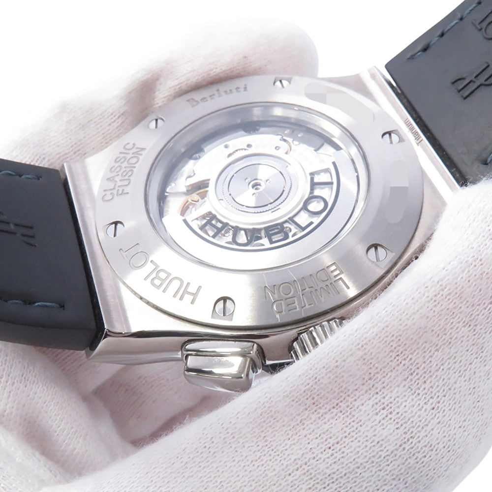 HUBLOT Classic Fusion Chronograph Berluti Scritto Ocean Blue Limited Edition of 250 W45mm Stainless Steel Leather Blue Dial521.NX.050B.VR.BER18