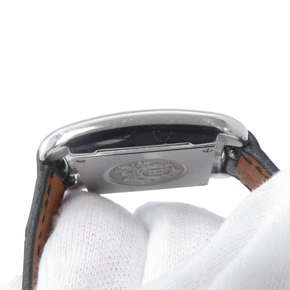 HERMES Cape Cod Double Tour Chaine d'Ancre Diamond Bezel H33mm×W23mm Stainless Steel Leather Black DialCC1.330