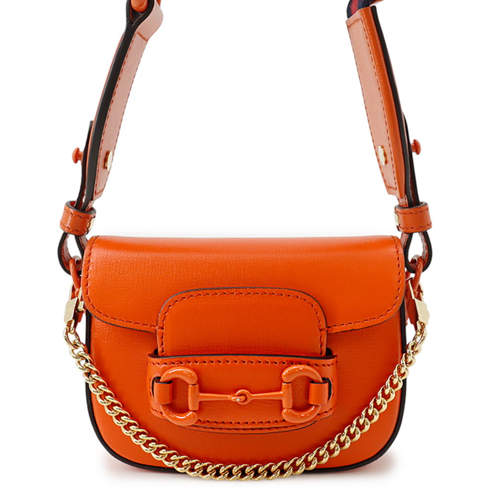 GUCCI Horsebit1955 Shoulder Bag Orange726863 Leather Size Mini