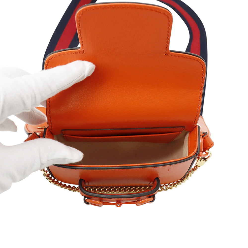 GUCCI Horsebit1955 Shoulder Bag Orange726863 Leather Size Mini