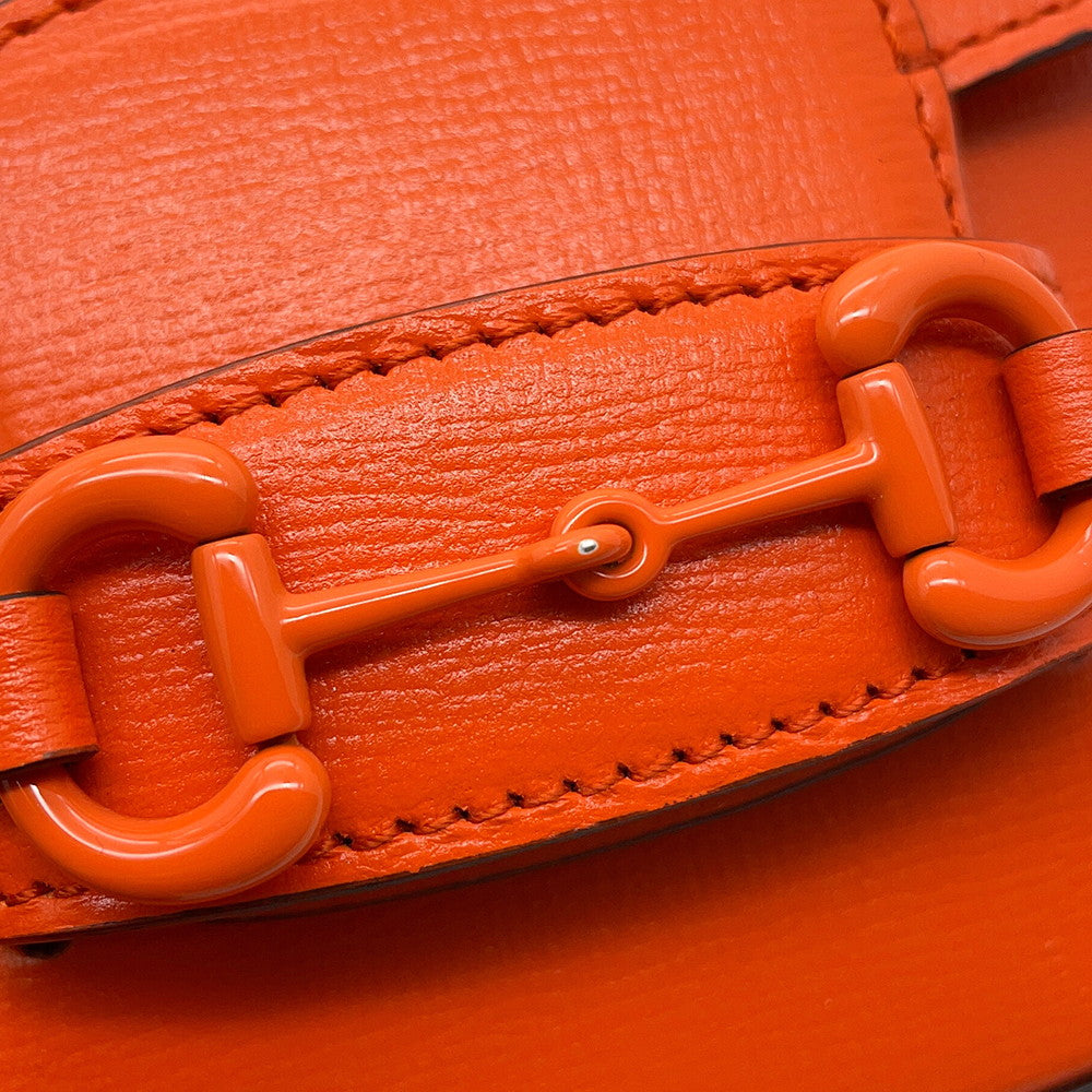 GUCCI Horsebit1955 Shoulder Bag Orange726863 Leather Size Mini