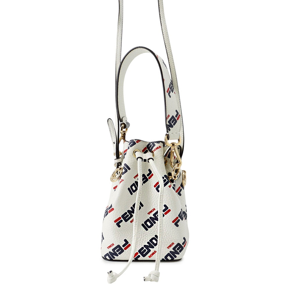 FENDI Montresor Mini FILA Collaboration White/Navy/Red8BS010 A5P6 Leather Size Mini