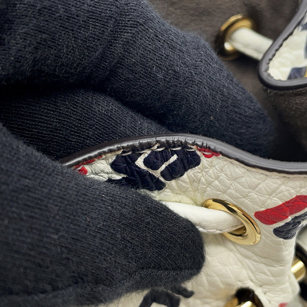 FENDI Montresor Mini FILA Collaboration White/Navy/Red8BS010 A5P6 Leather Size Mini